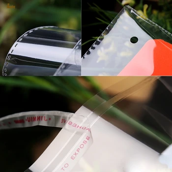 100pcs/lot Açık ağzı kapatılabilir OPP/PVC/Selofan Çanta 24x34cm(30+4) Şeffaf OPP Plastik hediye ambalaj çanta Yapışkan Mühür Kendini