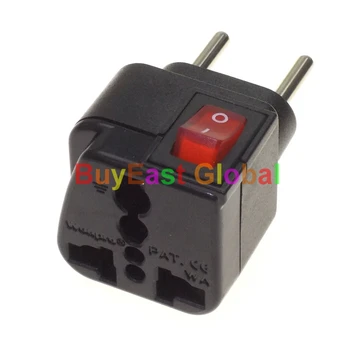 /Ana LED Anahtarı İle 1 x AB 4 mm Pin Kakma Tür Elektrik Fiş Adaptörü AC100~250V 10A