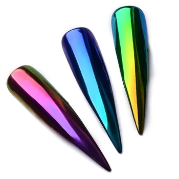 0.2 g/Kutu Neon Glitter Sihirli Ayna Toz Holografik tek Boynuzlu Bukalemun Aurora Çivi Krom Pigment Parlayan Tırnak Süsleme