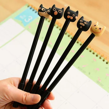 0.5 1 adet Sevimli kedi tasarımı mm jel (tt-2411)İmza siyah mürekkep kalem Ofis malzemesi zakka okul kırtasiye malzemeleri kalemler