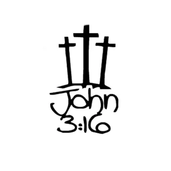 1.277 C8 John 3 İle 12 CM*12.2 CM 3 Haçlar:16 Hıristiyan İsa Araba Çıkartmaları Araba Şekillendirme Ve Aksesuarlar Siyah Şerit