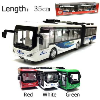 1:48 alaşım model otobüs plastik oyuncak araçlar geri yanıp sönen müzik yüksek simülasyon turistik otobüs uzun otobüs ile Çek diecasts