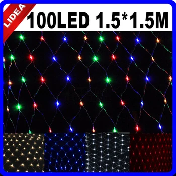 1,5*1.5 M 100 LED Bahçe Düğün Yeni Yıl Net Örgü Noel Dekorasyon Dize Işık Açık Peri Garland CN C-23 LED