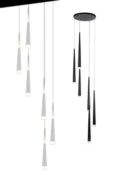 1.5-3.5 M Milan Koni ışıklar Modern Spiral Avize sraiwell Yemek Odası damla ışık uzun Spiral Merdiven için lambalar aydınlatma led