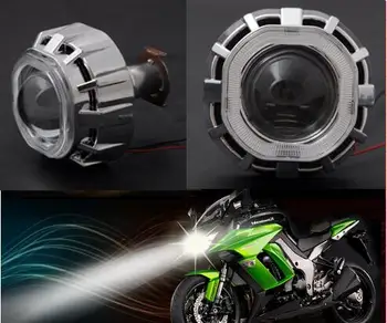 1 adet 2.5 İnç Bi xenon Kare Açı gözlerle Projektör Lens SAKLADI Halo H4 H7 Far Motosiklet Uygun KİTİ