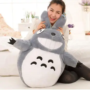 1 adet 60cm Doldurulmuş Hayvan Totoro Çizgi Film Peluş Oyuncak Bebek Oyuncak Yüksek Kaliteli Kız Hediye Ücretsiz Kargo Bebek