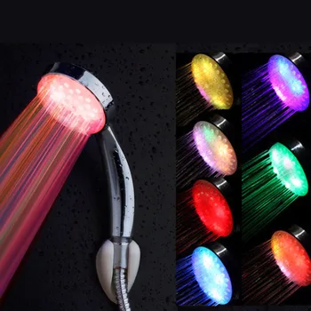 1 adet 7 Renk el duşu Teslim Banyo Romantik Otomatik LED Işıkları Sıcak Satış led Duş başlığı