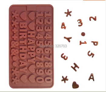 1 ADET Aşk, Alfanümerik semboller Silikon Çikolata Kalıp Şekli , Dondurma, Kek, Lolipop ve Şeker Aracı L040