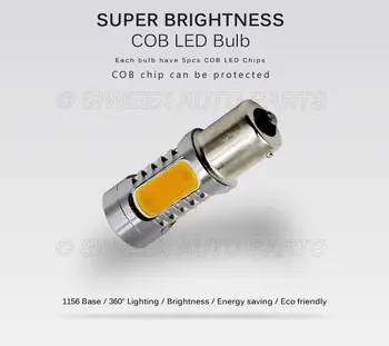 1 ADET Ba15s P21W 1156 7.5 W Süper Parlak COB SMD Ampul Yedek Kondansatör Lens Tarzı İle Işık Beyaz/Sarı/Kırmızı/Buz Ters Lambası