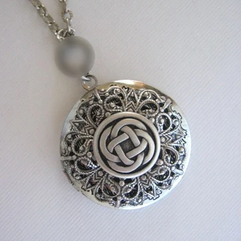 1 adet İrlanda Knot Kolye Hayat İrlandalı Takı Antika Gümüş Telkari Madalyon Kolye XSH Çiçek Lockets-277-1 adet