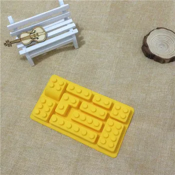 1 adet Lego Oyuncak Tuğla Fandont Şekli Silikon Çikolata Kalıp Buz Küp Tatlı Şeker Jöleli Pasta Dekor Pasta Araçlar Kalıp