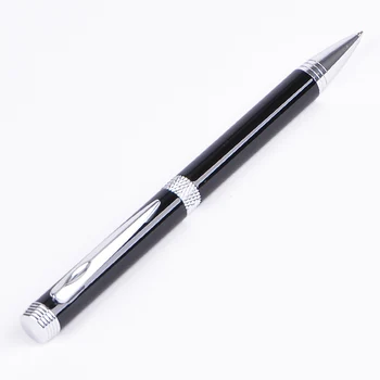 1 adet/lot Yüksek Kaliteli Gümüş Klip Duke Tükenmez Kalem Şık Tasarım Orta Yazmak için tükenmez Kalem Dönen Siyah Mürekkep Dolum