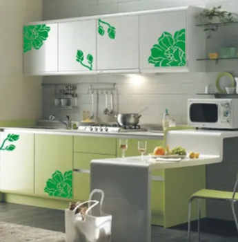 1 ADET PVC Zarif Manolya Floral Buzdolabı Sticker Ev Dekor Sticker Dolap Çıkartmaları