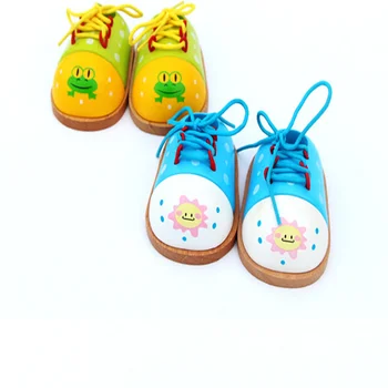1 Adet Çocuk Oyuncakları, Çocuk Eğitici Oyuncaklar Çocuk Ahşap Oyuncaklar Çocukların ayakkabılarının Erken Öğrenme Ayakkabıları çok Şirin