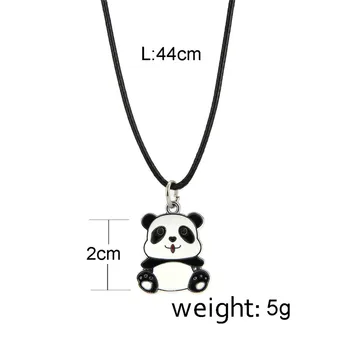 1 Kadın ve Kızlar için Siyah kablo ile Lureme Sevimli Panda Kolye-Panda Bebek (nl005742 -)