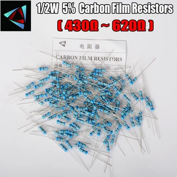 1/W %5 430 470 510 560 620 ohm Karbon Film Direnç +-5% 100pcs