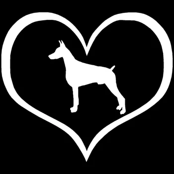 10.9*9.5 CM Doberman Köpek Kalp Araba Pencere Klasik Yaratıcı Hayvan Araba Aksesuarları Siyah/Gümüş C6-0204 Etiketler