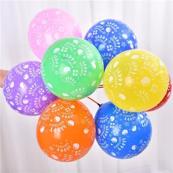 10 adet 12 İnç Doğum günün kutlu olsun Baskılı Latex Balon Karışık Renk Balon Doğum günü Parti Dekorasyon Şişme Hava Balonları, Lateks