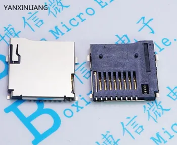 10 adet 9pin Micro SD kart yuvası Konnektörleri telefon tablet Araç Navigasyon kendi Kendine elastik mod için uygun 14*15 mm TF kart güverte boyutu