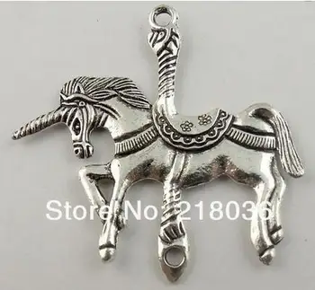 10 adet Antik Gümüş tek Boynuzlu at Pegasus At Takılar Kolye Takı İçin M2159 Bulgular Bilezik Aksesuarları Hediye Verme DİY