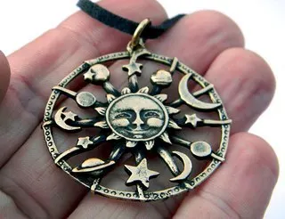 10 adet Antik Slav Nazarlık kolye güneş ve yıldız tılsım kolye şanslı kadın takı erkek kolye