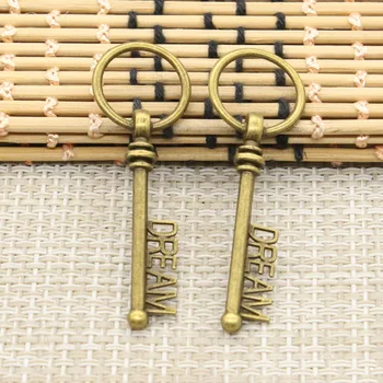 10 adet Charms anahtar rüya 51mm Tibet Gümüş Kolye, Antika Mücevher DİY el Yapımı Zanaatı Kaplama iskelet
