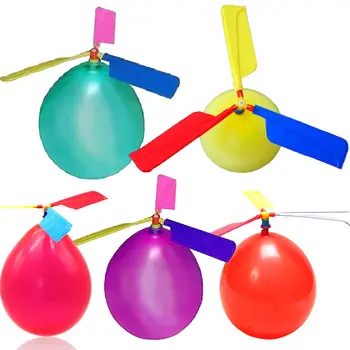 10 adet Düdük Çocuklarla FJ88 Oynarken Yaratıcı Komik Oyuncak Balon Pervane Çocuk Oyuncakları Açık Uçan Balon Helikopter Ayarlayın