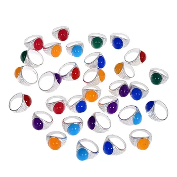 10 Adet Karışık Renk Plastik Kristal Çocuklar 2017 15 Yüzük-16mm Boyutları Tanıtım Partisi Hediyeler Moda Parmak Pinksee