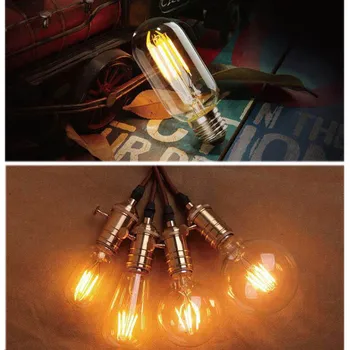 10 adet Lampada Edison Ampul Lamba Işık Vintage Ev Aydınlatma 220V Filaman İp Kolye Lamba Retro Luminaria Edison Ampul LED
