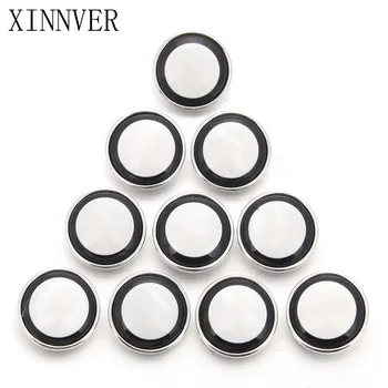 10 adet/lot Sıcak Satış Xinnver Snap Düğmesi Reçine Siyah Beyaz Renk Çıtçıtlı ZD045 Anne Hediye İçin 18mm Snap Düğmesi Bilezik Takı Fit
