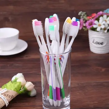 10 ADET/Pack Çift Ultra Yumuşak Bambu Kömür Nano diş Fırçası Diş Fırçası Diş Diş Fırçası Kişisel Bakım Beyaz