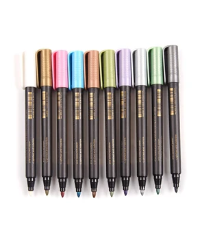 10 adet STA Metalik Renk Kalem Hızlı Kuru artış Yok Resim CD Fotoğraf Pastel Ressam İşaretleri için Marker Kalem Çizim Sanatsal İşaretleri