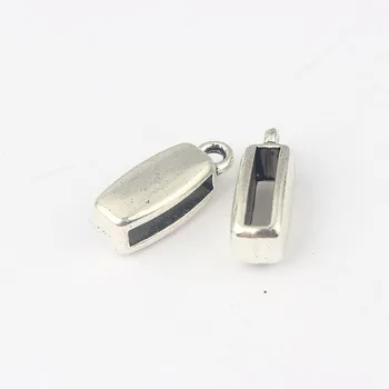 10 mm 5 mm Düz Deri Kordon İçin 20pcs Antika Gümüş Kaydırma Çubukları Boncuk Takı Malzemesi DİY Takı Bulguları Yapma