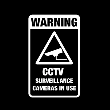 10 QYPF.3CM16.5CM CCTV güvenlik KAMERASI KULLANIMI S9 Grafik Araç Sticker Siyah/Gümüş Vinil Dekorasyon-2260 Uyarı