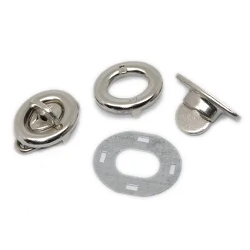 10 set Gümüş Tone Oval Metal Çerçeve Öpücük Toka Kapatma Kilit Çanta Twist 17x33mm Kilit DİY Çanta Aksesuarları Dön