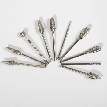 10 Tungsten Çelik Diş Karbür Yumakların Lab Set 2016 YENİ YÜKSEK KALİTELİ Tıp Çapak Diş 2.35 mm Matkap