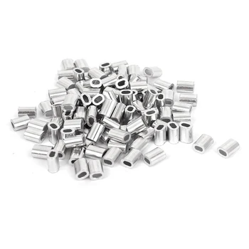 100 Adet 1mm Çelik Tel Alüminyum Halkalar Halat Gümüş Ton Kollu