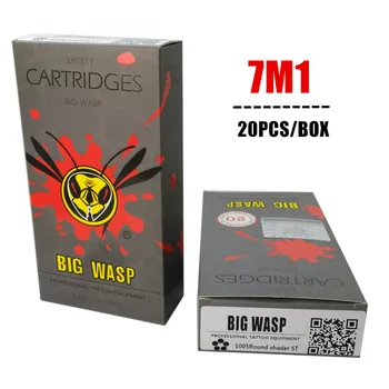 (1007M1) BÜYÜK WASP Gri tek Kullanımlık İğne Kartuş 7 Tek Yığın Magnum 20Pcs/Box