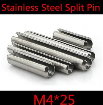100pcs/lot M4*4 mm 25 mm 25 4 x Paslanmaz Çelik Elastik Split Pin, 4 mm Yay çizilmiş şekiller