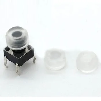 100pcs silikon yuvarlak delik düğme kapağı 6*6 mm düğme. dokunsal cap cap 6*6 mm yuvarlak dokunsal anahtarları