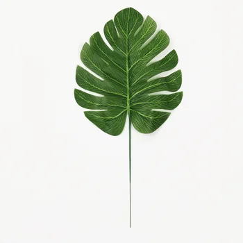 100pcs Yapay Palmiye Monstera Yeşil Bitkiler, Düğün Süslemeleri Eve Dekoratif Sahte Çiçekler DİY El Sanatları Hediyeler İpek Yaprakları