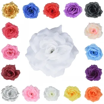100Pieces 11 cm Suni İpek Çiçek Başları Düğün top Parti Dekorasyon öpmek için Gül 17colors İyilik