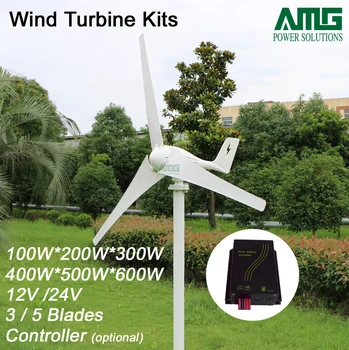 100W200W300W400W500W600W 12 V/24 V 6 blades ev rüzgar türbini jeneratörü + şarj kontrol kadar konut düşük rüzgar başlangıç kullanmak
