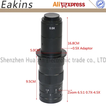 10X - 300X 180X 80 X 25 mm Ayarlanabilir Zoom C-mount Lens 0.7 X - 4.5 X Sanayi Mikroskop Video Kamera Vizör Büyüteç