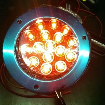 12 1 Çift-24 V Kırmızı Yuvarlak Ters Fren 16 Sinyal Arka Kuyruk ışıkları Araba Kamyon Römork KARAVAN için LED