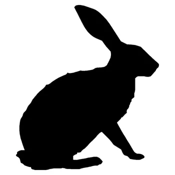 12.4*14.3 CM Sevimli Dik kulakları Jack Rabbit Tavşan Araba Sticker C9 Siyah/Gümüş Stil 1726 Komik Araba Dekoratif Çıkartma-