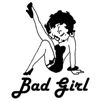 12.5 CM*15.5 CM Kötü Kız Seksi Betty Boop tarzı Araba Etiketler Ve Çıkartmalar C8 Siyah Veya Gümüş Araba Şekillendirme Aksesuarları-0115 Motosiklet