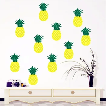 12 Ananas Duvar Çıkartmaları - İki Renk Ananas Çıkartma Çıkarılabilir Vinil Duvar Sanatı Ev DecorationKids Odası Sticker D-66