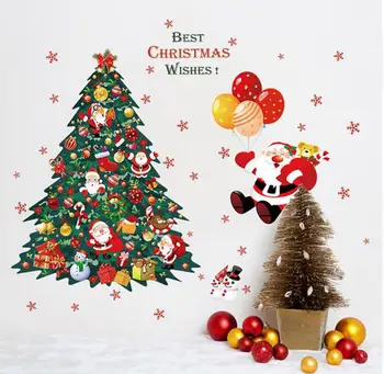 120 cm 77*Noel Ağacı Duvar Sticker Çıkarılabilir Vinil Duvar Çıkartmaları Ev Duvar Dekoru Poster vinilos paredes