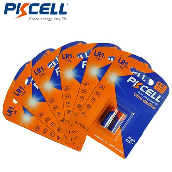 12pcs/6cards PKCELL 1.5 V Alkalin Pil N Bluetooth Kulaklık LR1 E90 MN9100 910A AM5 Birincil Kuru Pil Boyutu